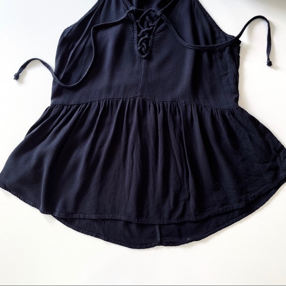PacSun LA Hearts Black Ruffle Lace Up Cami Tank XS - Picture 12 of 15